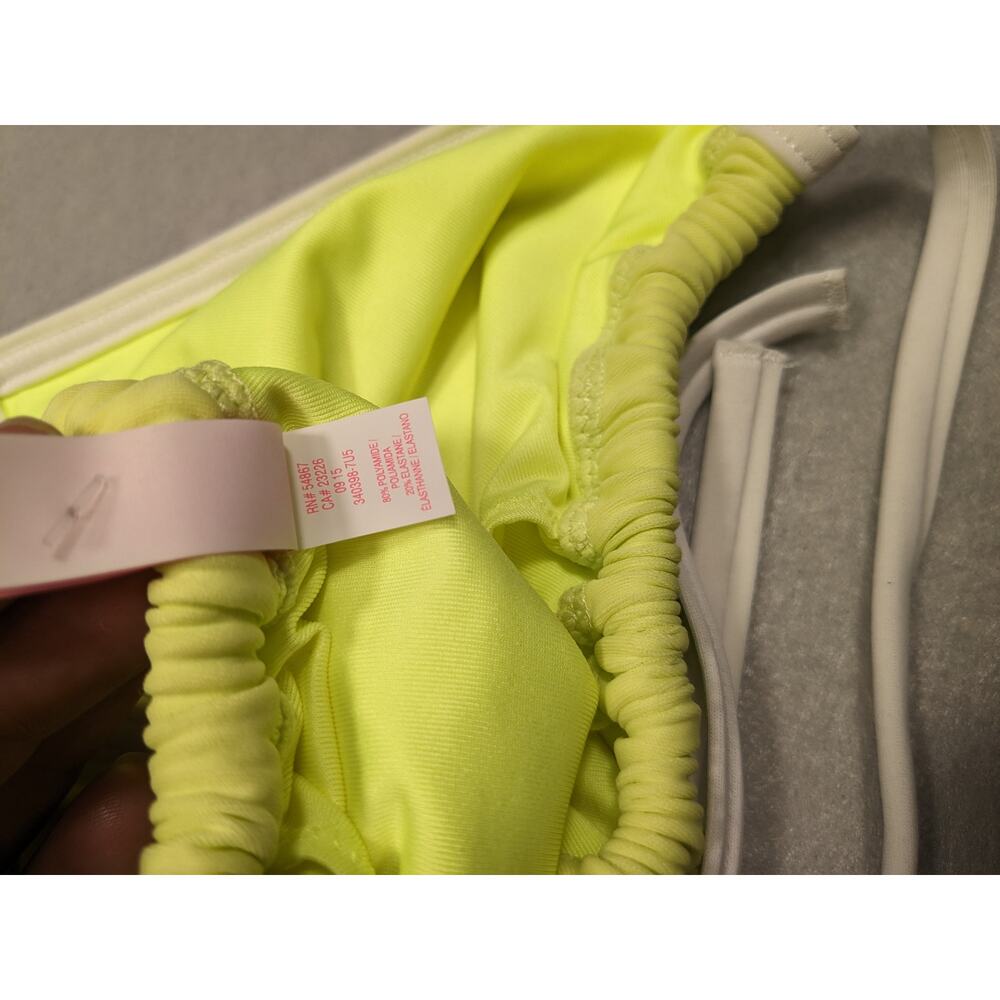 Victoria's Secret Bikini Top Women Large Butter Yellow String Y2K EUC - Picture 4 of 12